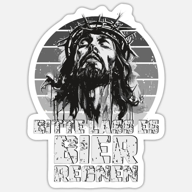 Bitte lass es Bier regnen Geburtstag Geschenkidee Sticker Größe S (10 x 10 cm)