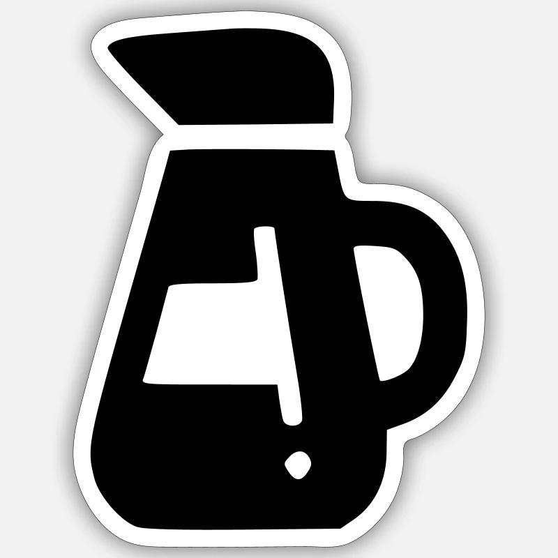 Coffee pot - Sticker size S (10 x 10 cm) - white matte