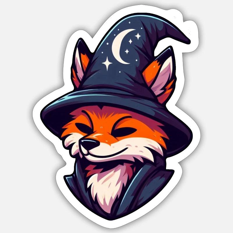 Fox Wizard - Magic Fantasy - Sticker size S (10 x 10 cm) - white matte