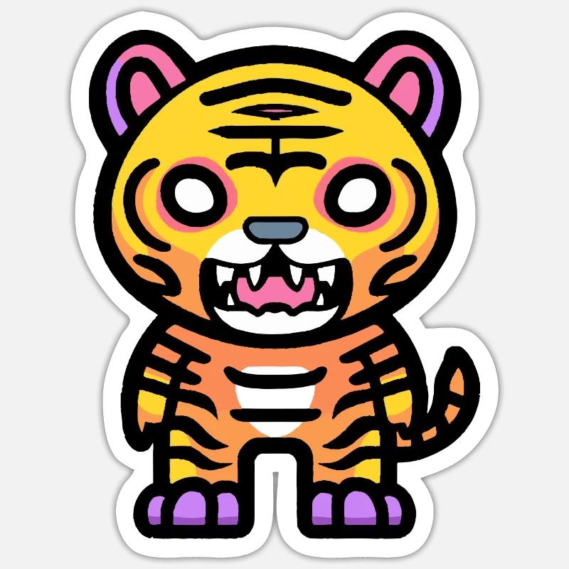 Tiger Halloween Comic Sticker size S (10 x 10 cm)