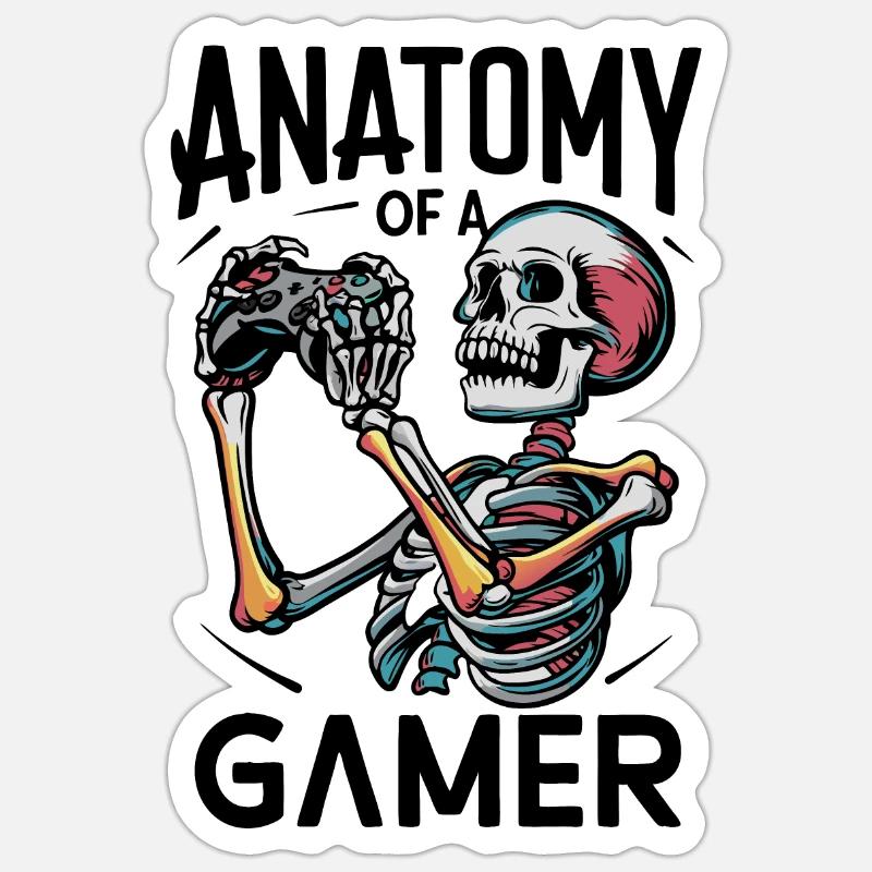 Kniezekskool with Skeletal Flames - Sticker size S (10 x 10 cm) - white matte