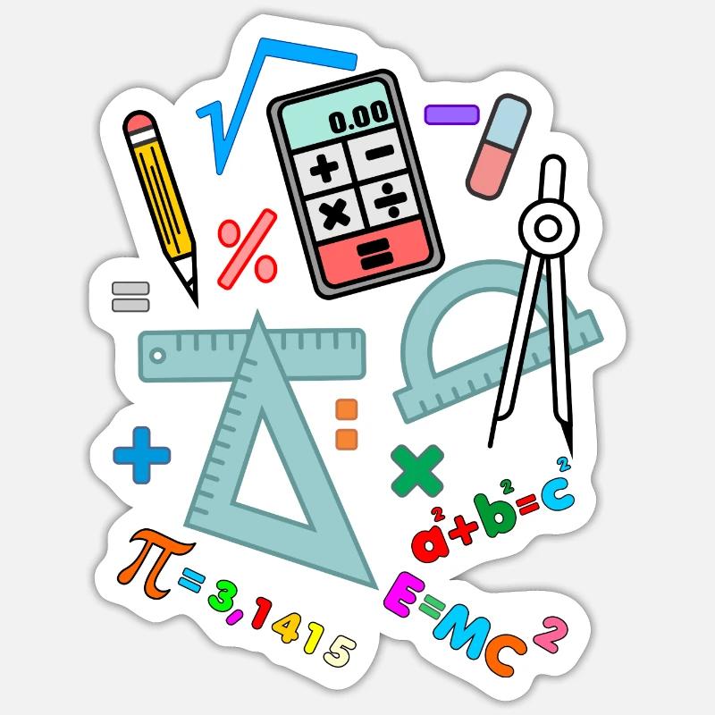 Math symbols and drawing tools Sticker size S (10 x 10 cm)