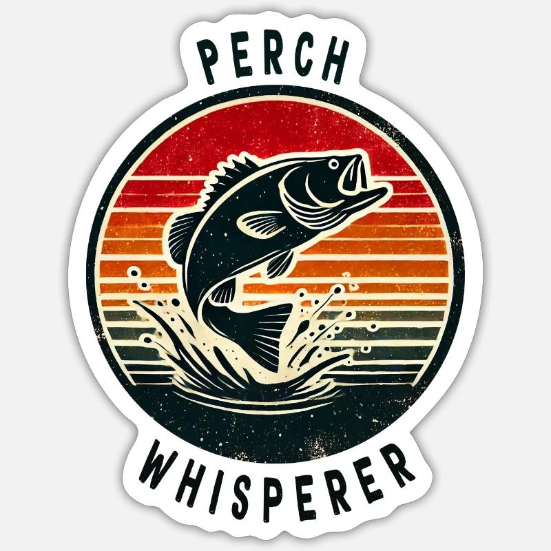 Perch whisper design - Sticker size S (10 x 10 cm) - white matte