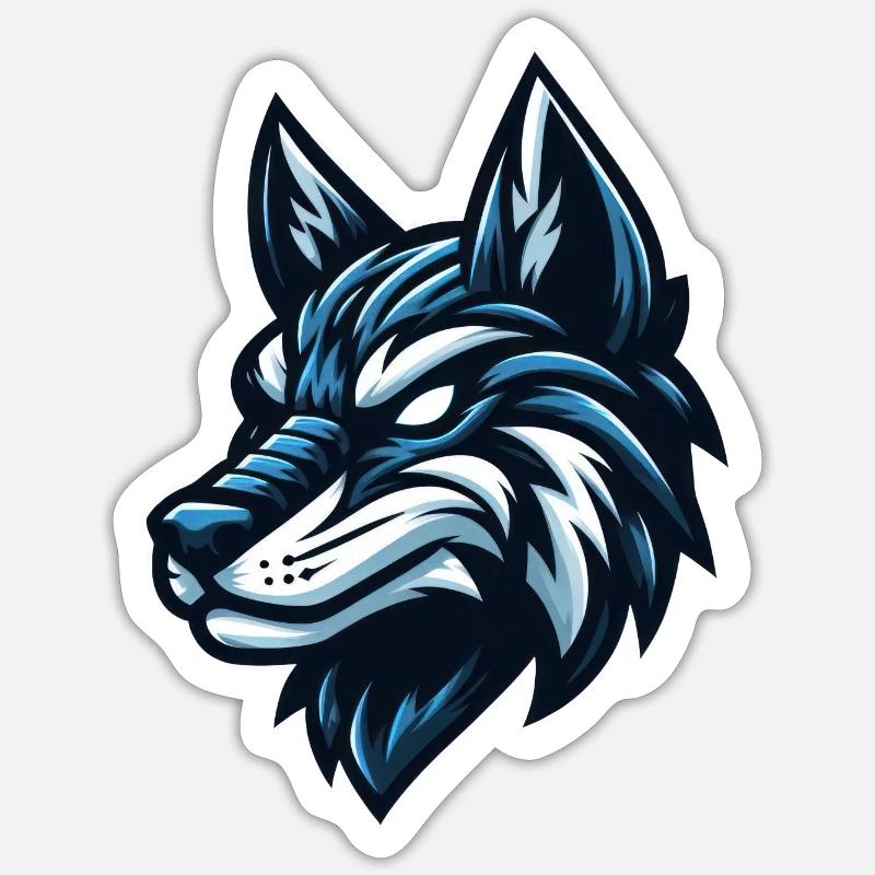 Glatter Wolf - Sticker Größe S (10 x 10 cm) - Mattweiß