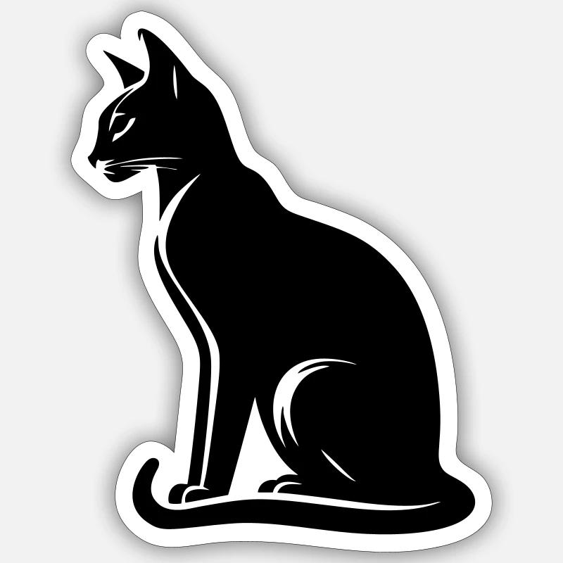 Chat abyssin Sticker taille S (10 x 10 cm)