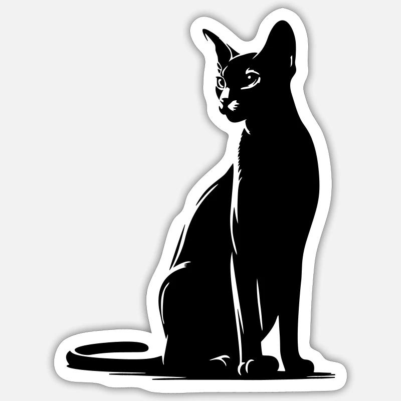 Chat abyssin Sticker taille S (10 x 10 cm)