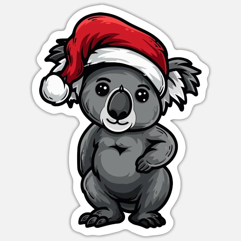 Noël Koala Sticker taille S (10 x 10 cm)
