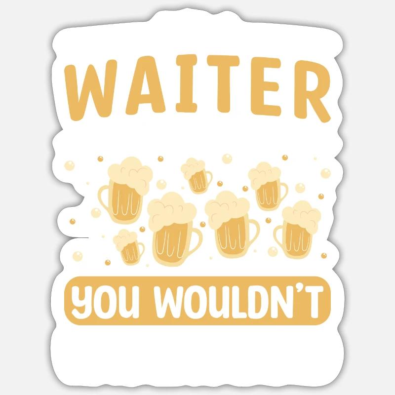 Serveurs Invités Pourboires - Sticker taille S (10 x 10 cm) - blanc mat
