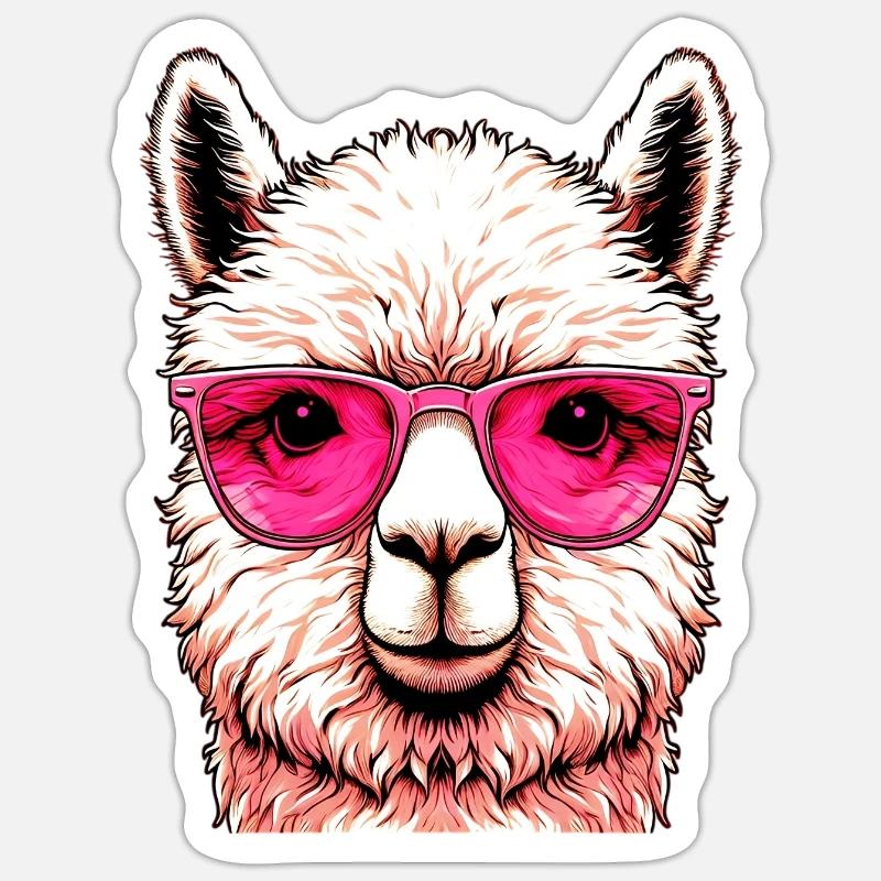 Alpaca - Sticker size S (10 x 10 cm) - white matte