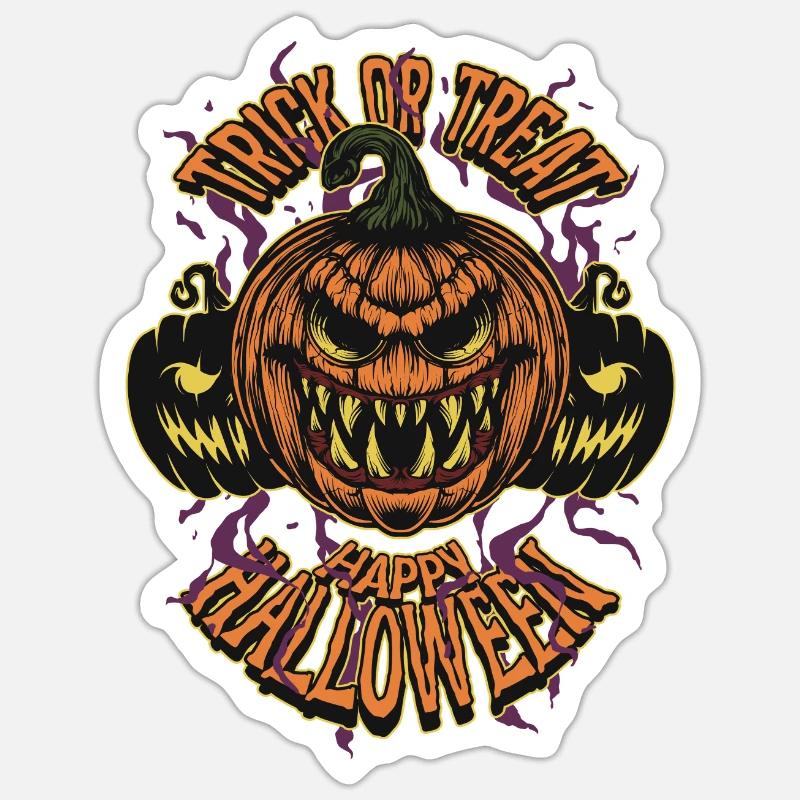 Halloween Pumpkin - Sticker size S (10 x 10 cm) - white matte