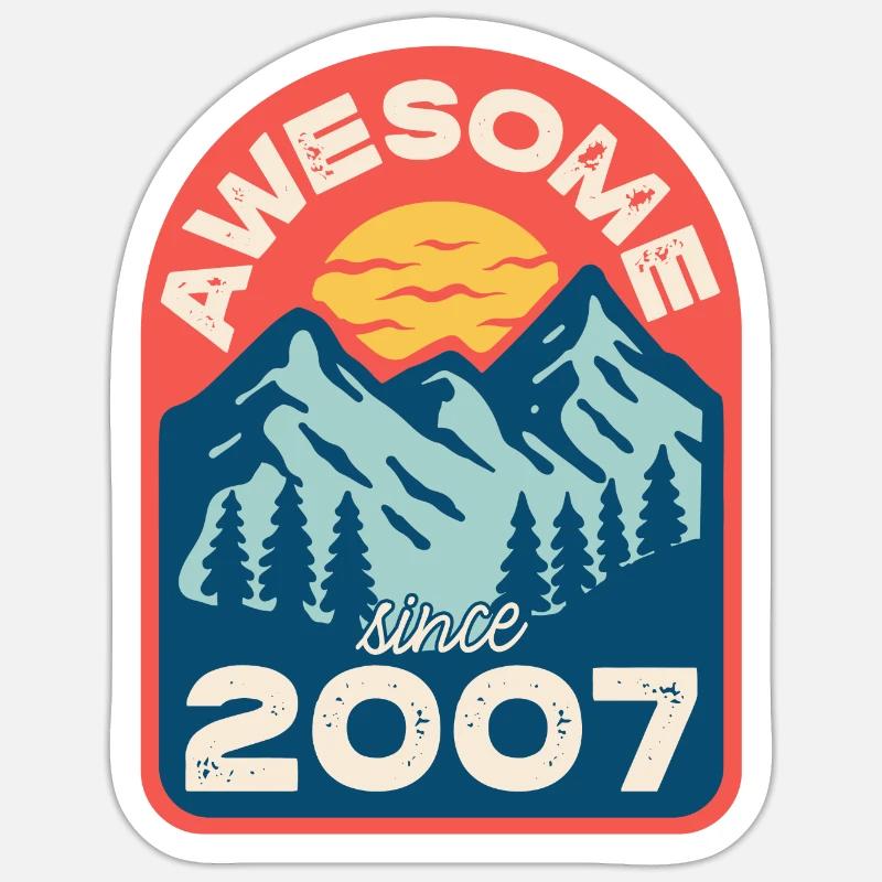 Awesome since 2007 - Sticker size S (10 x 10 cm) - white matte