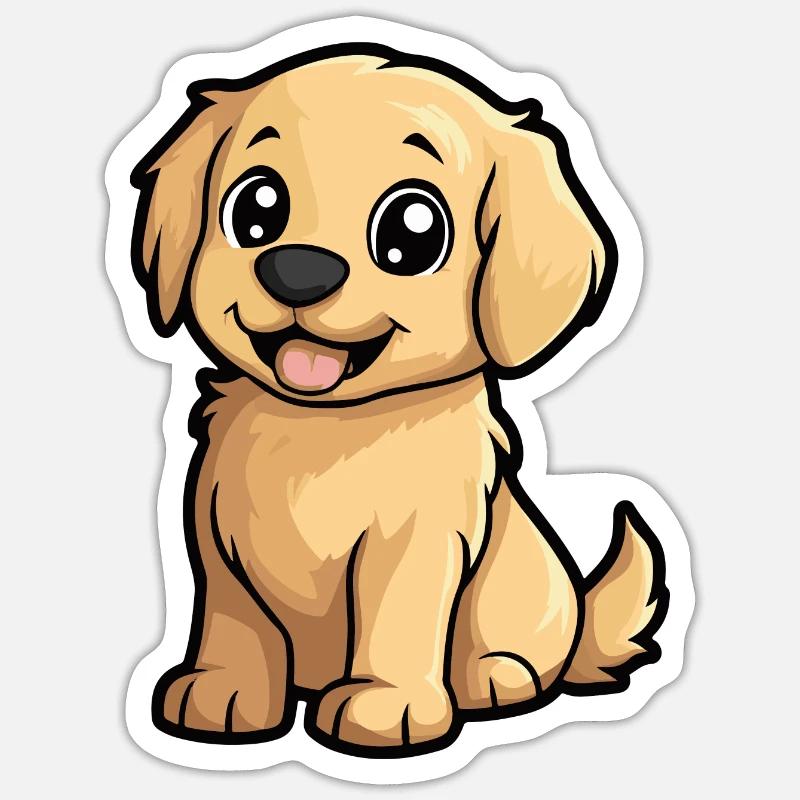 Golden Retriever Dog Comic Cute Sticker size S (10 x 10 cm)