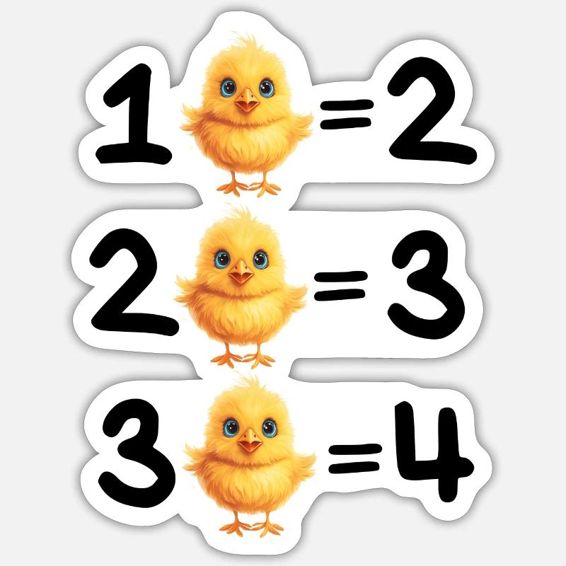 addition, mathematics, addition - Sticker size S (10 x 10 cm) - white matte