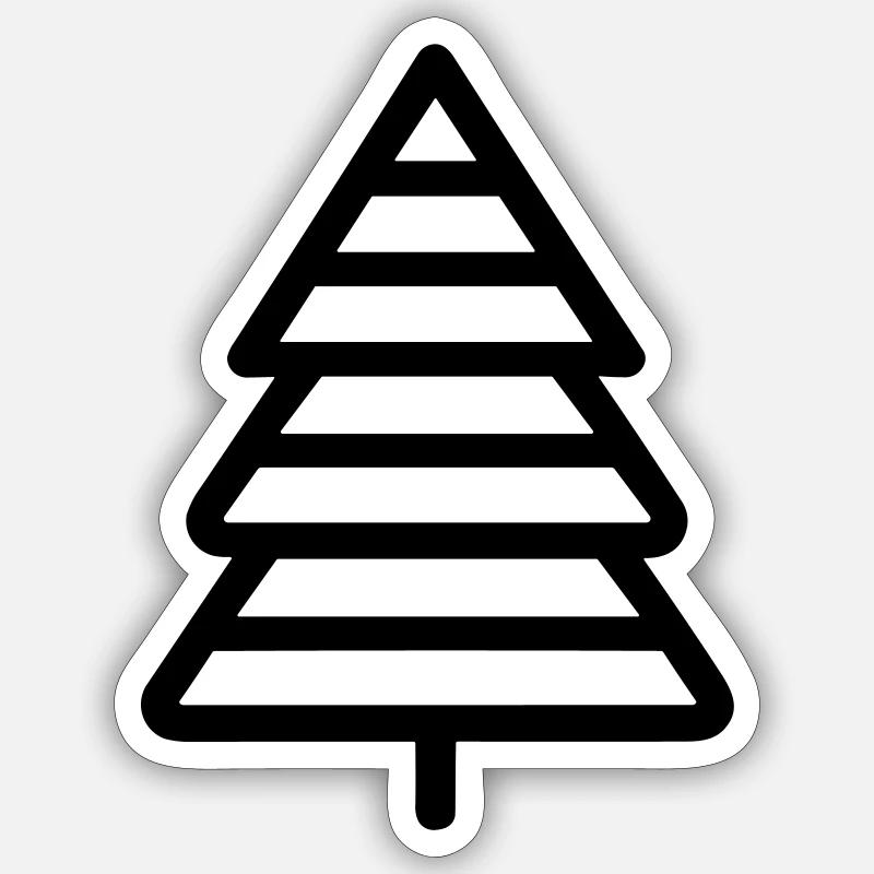 Weihnachtsbaum - Sticker Größe S (10 x 10 cm) - Mattweiß
