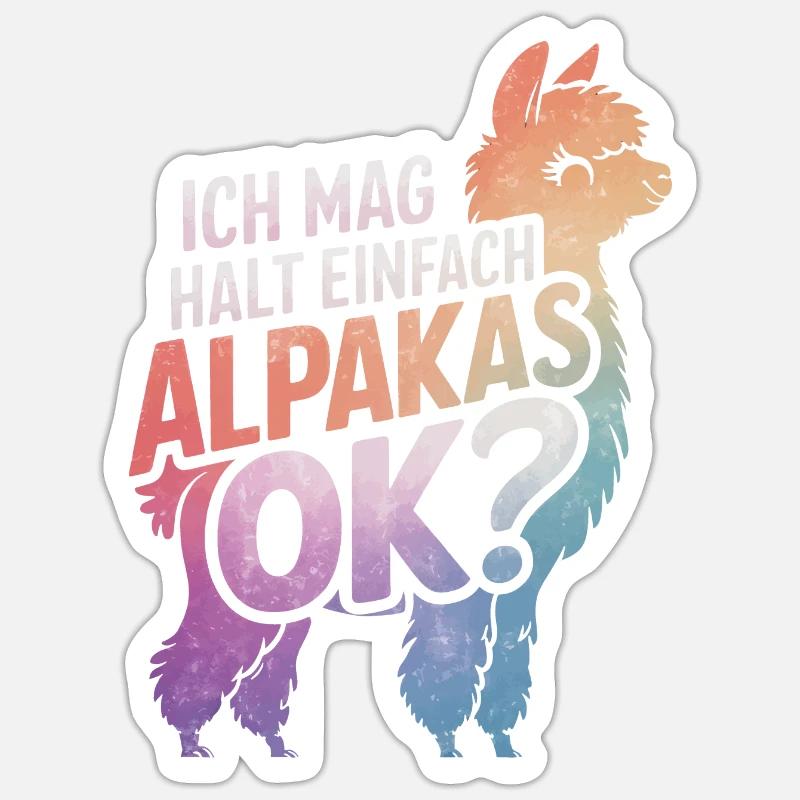 Alpaca Llama - Sticker size S (10 x 10 cm) - white matte