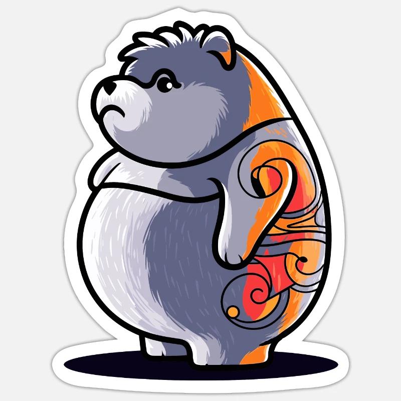 Capricious Bear - Sticker size S (10 x 10 cm) - white matte