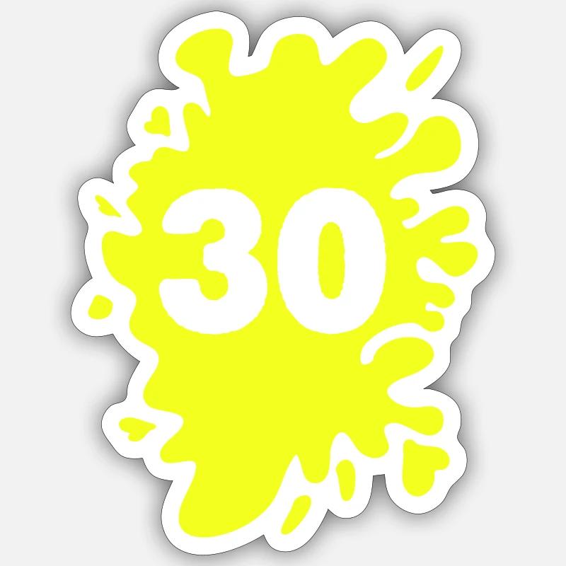 Klecks 30 - Sticker Größe S (10 x 10 cm) - Mattweiß