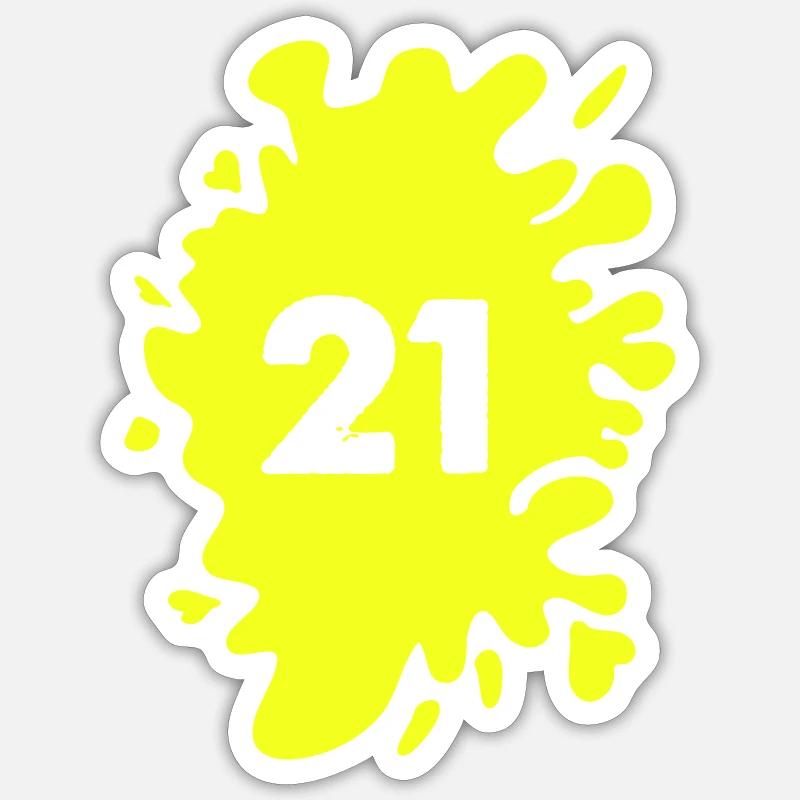Klecks 21 - Sticker Größe S (10 x 10 cm) - Mattweiß