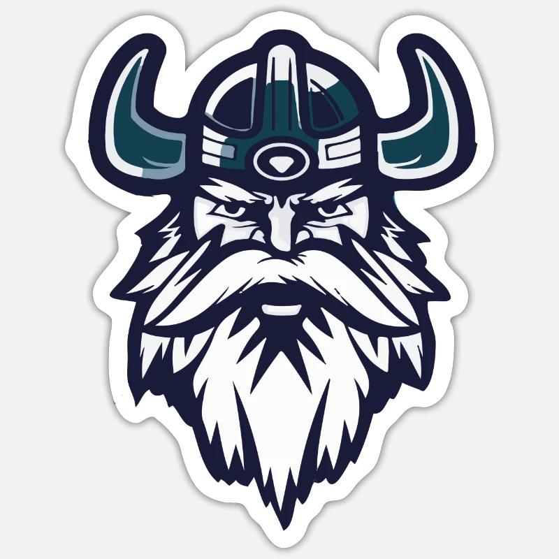 Wikinger - Sticker Größe S (10 x 10 cm) - Mattweiß