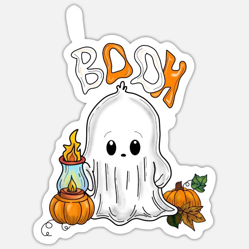 Fantôme - Sticker taille S (10 x 10 cm) - blanc mat