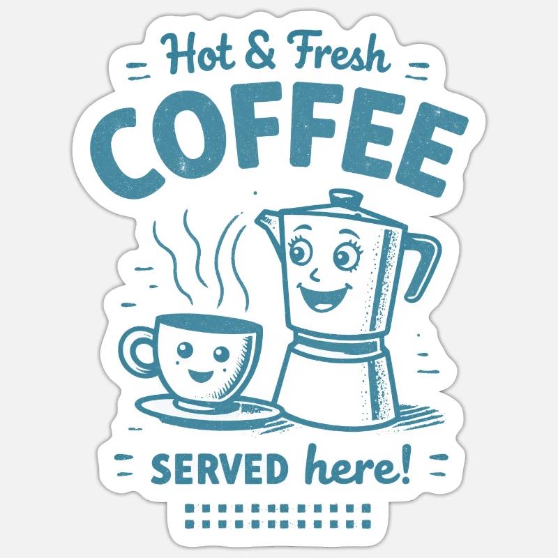 Kaffee - Sticker Größe S (10 x 10 cm) - Mattweiß