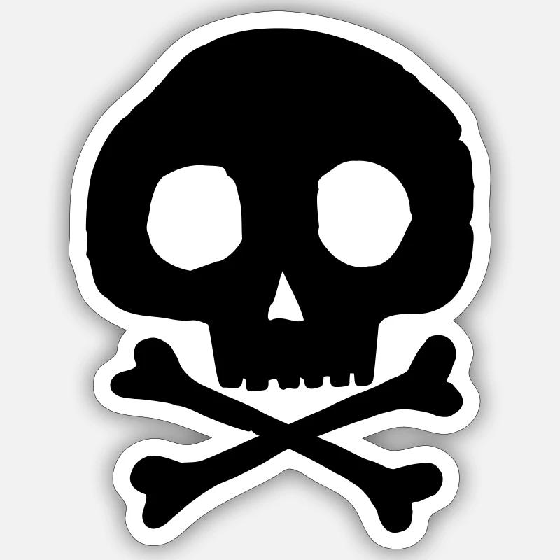 Skull and bones - Sticker size S (10 x 10 cm) - white matte