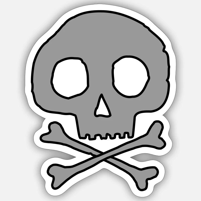Crâne et os Sticker taille S (10 x 10 cm)