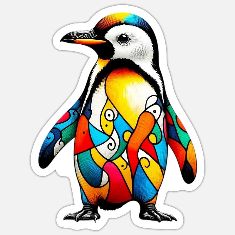 Pingouin - Sticker taille S (10 x 10 cm) - blanc mat