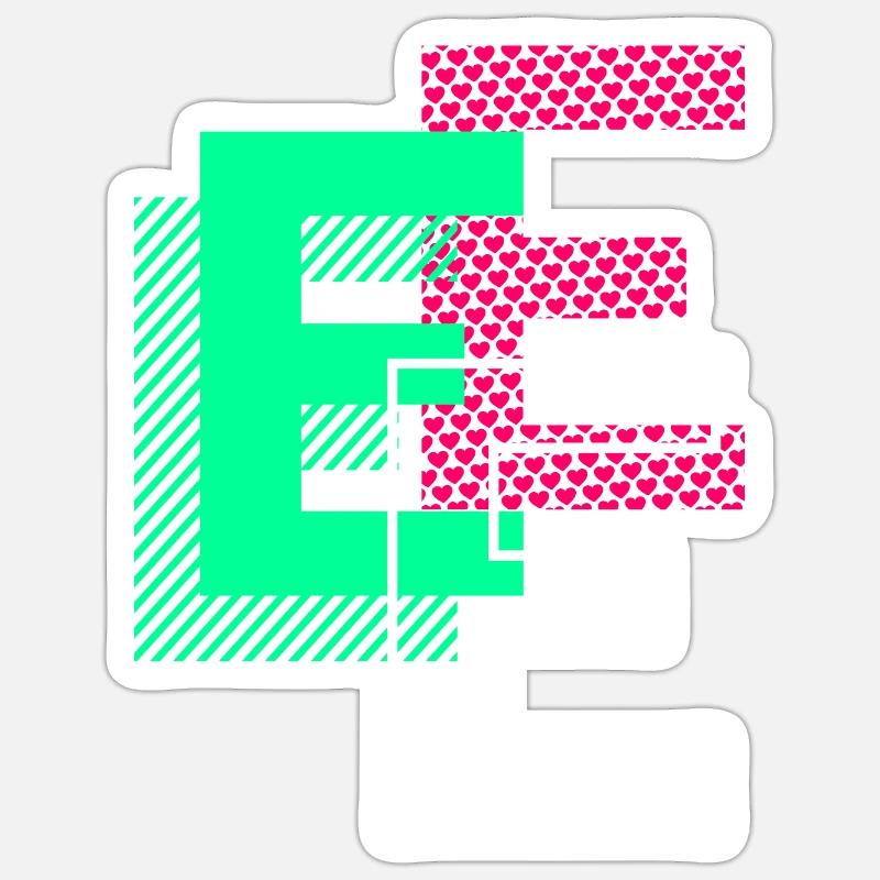 Anfangsbuchstabe E Design Geschenk Sticker Größe S (10 x 10 cm)