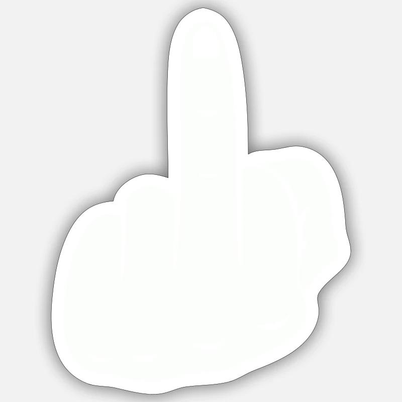 Main du majeur - Sticker taille S (10 x 10 cm) - blanc mat