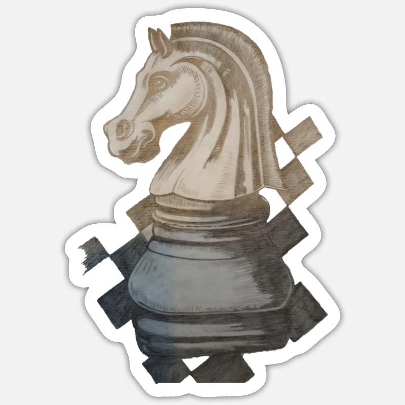 CAVALIER - Sticker taille S (10 x 10 cm) - blanc mat