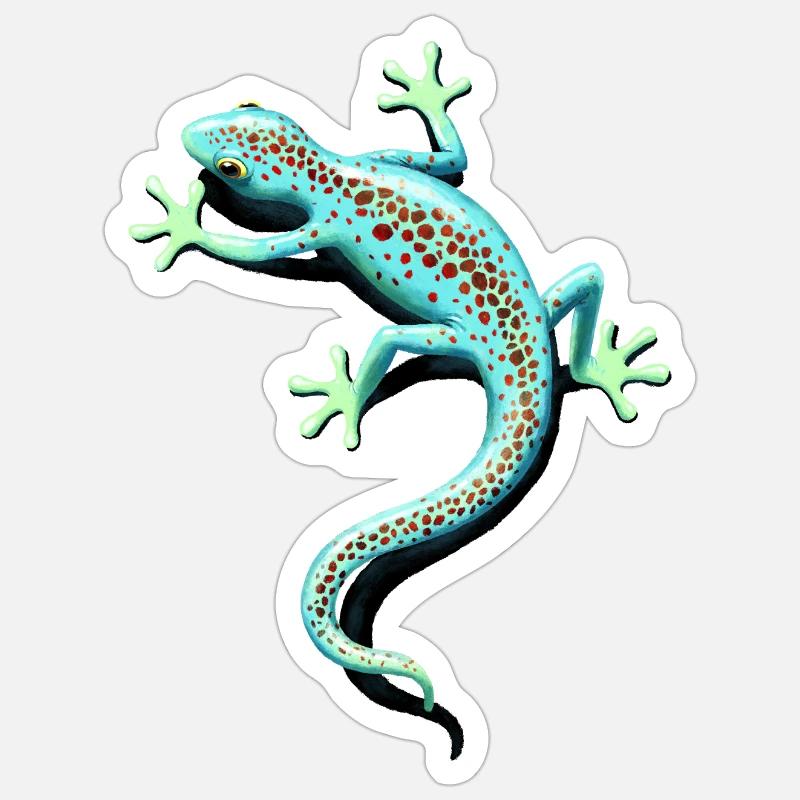 Gecko tacheté - Sticker taille S (10 x 10 cm) - blanc mat