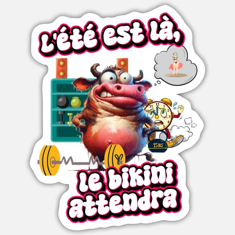 L'été est là, le bikini attendra Sticker taille S (10 x 10 cm)