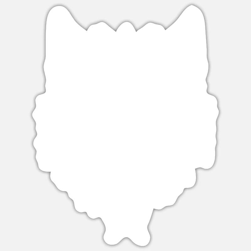 Loup - Sticker taille S (10 x 10 cm) - blanc mat
