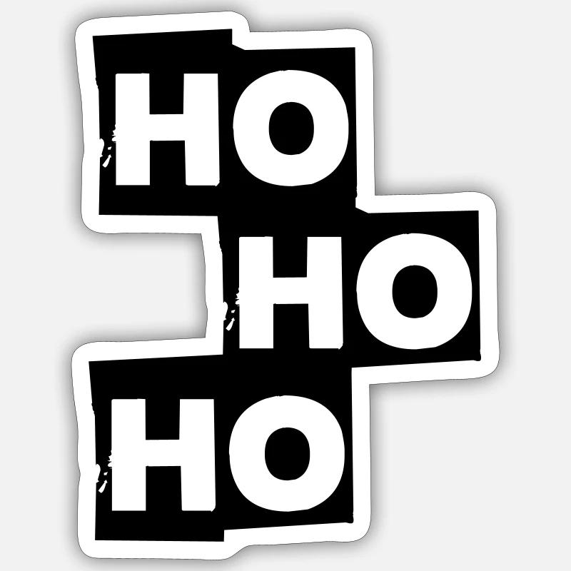 Ho ho ho Noël - Sticker taille S (10 x 10 cm) - blanc mat