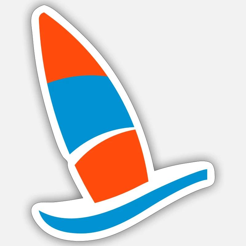 Windsurfing Logo - Sticker size S (10 x 10 cm) - white matte
