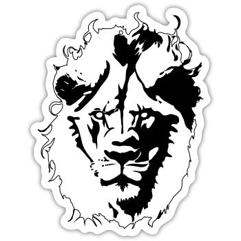 Lion - Sticker taille S (10 x 10 cm) - blanc mat - Devant