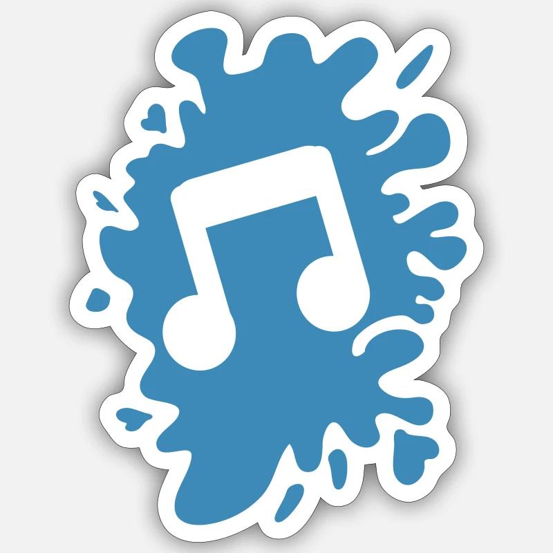 klecks musik note - Sticker Größe S (10 x 10 cm) - Mattweiß