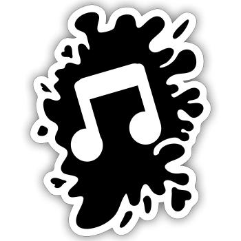 klecks musik note - Sticker Größe S (10 x 10 cm) - Mattweiß - Vorne