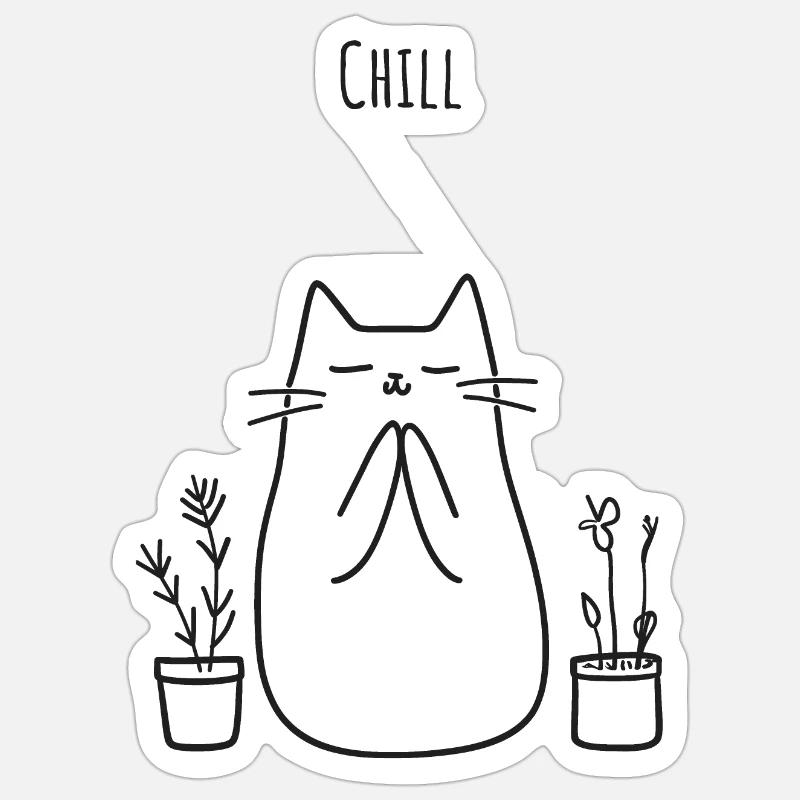 Chill Cat - Sticker size S (10 x 10 cm) - white matte