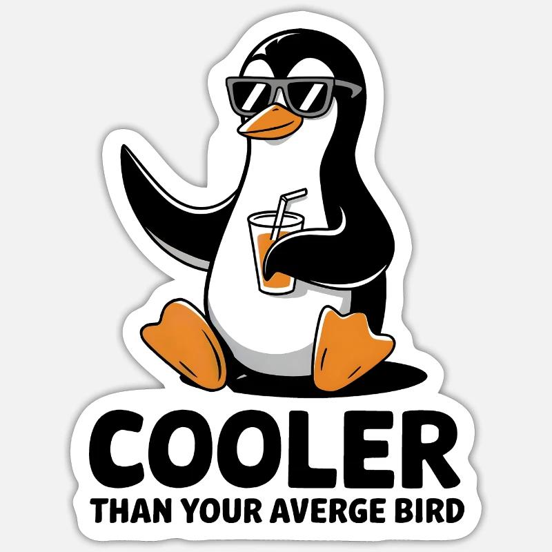 Cooler than your average bird - Sticker size S (10 x 10 cm) - white matte