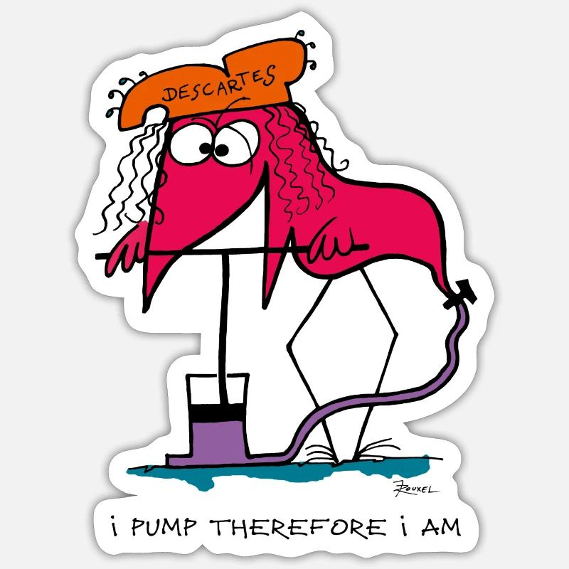 ¡Bombeo, luego existo! (Versión en inglés) Pegatina