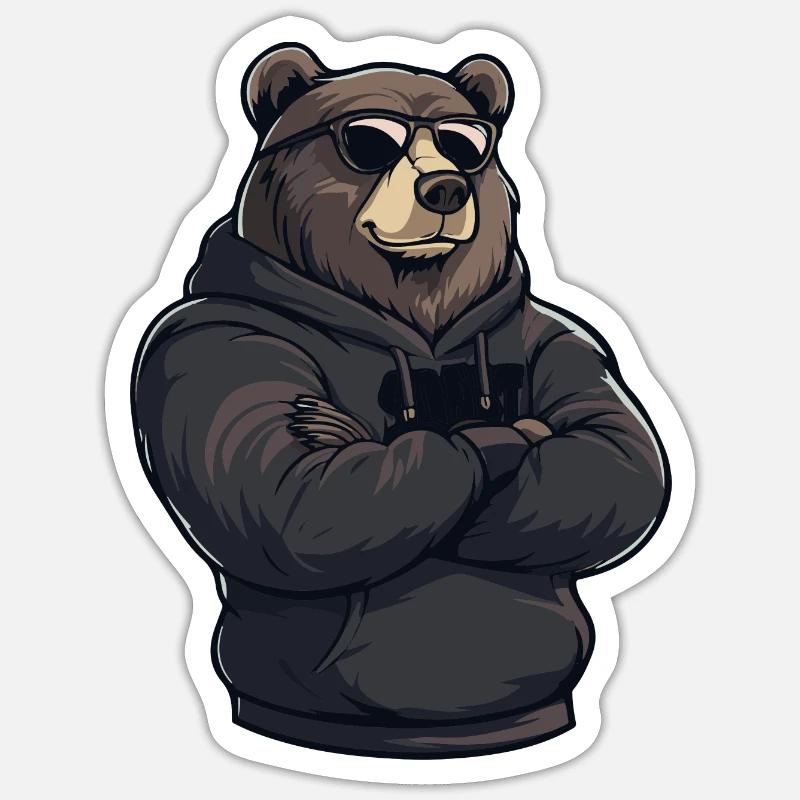 Bear Comic Brown Bear - Sticker size S (10 x 10 cm) - white matte