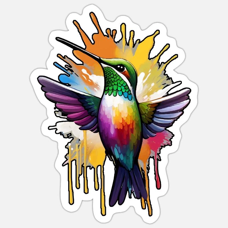 Oiseau - Sticker taille S (10 x 10 cm) - blanc mat