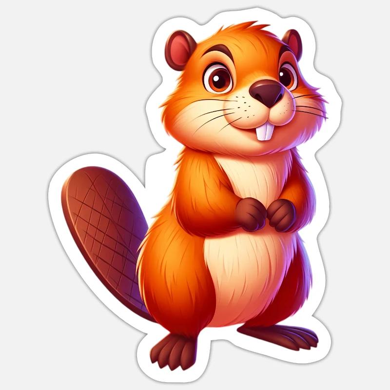 Beaver - Sticker size S (10 x 10 cm) - white matte