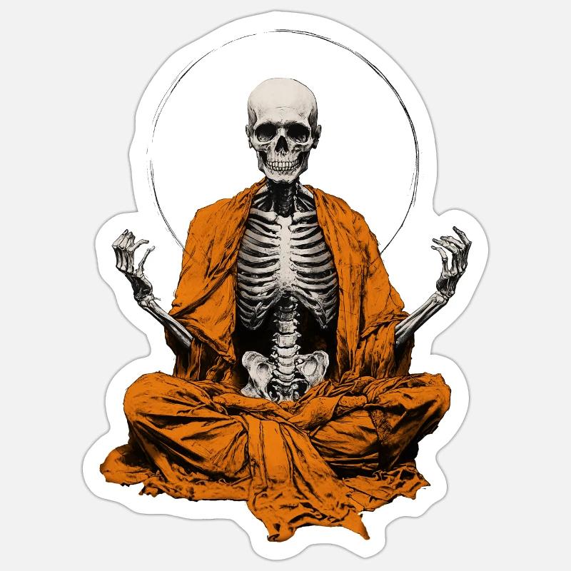 Skeleton Monk Sticker size S (10 x 10 cm)