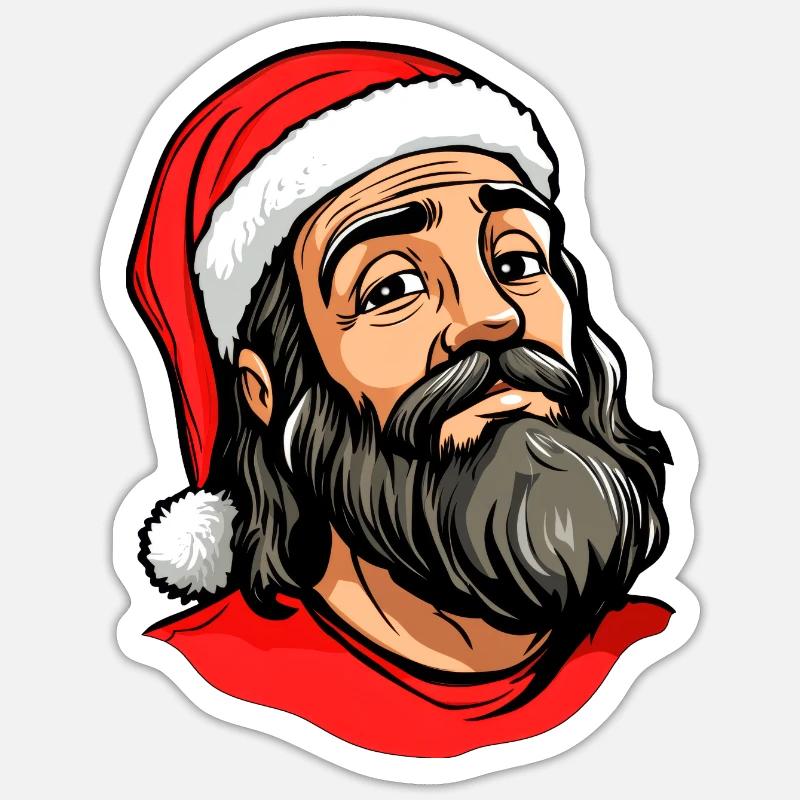 Jésus Noël - Sticker taille S (10 x 10 cm) - blanc mat