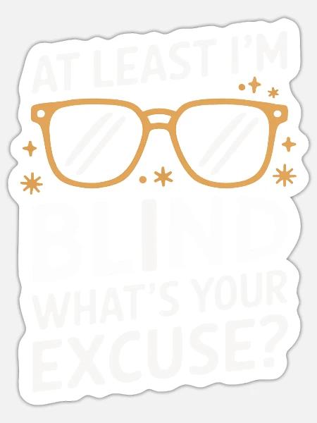 Blinde Blindheit Sehbehinderte Menschen - Sticker Größe S (10 x 10 cm) - Mattweiß