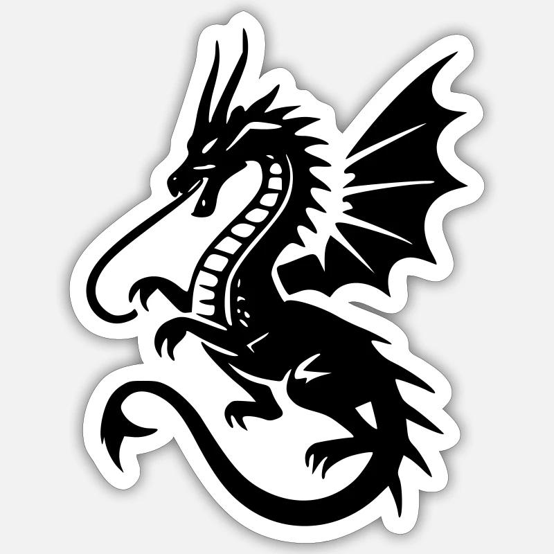 Dragon - Sticker size S (10 x 10 cm) - white matte