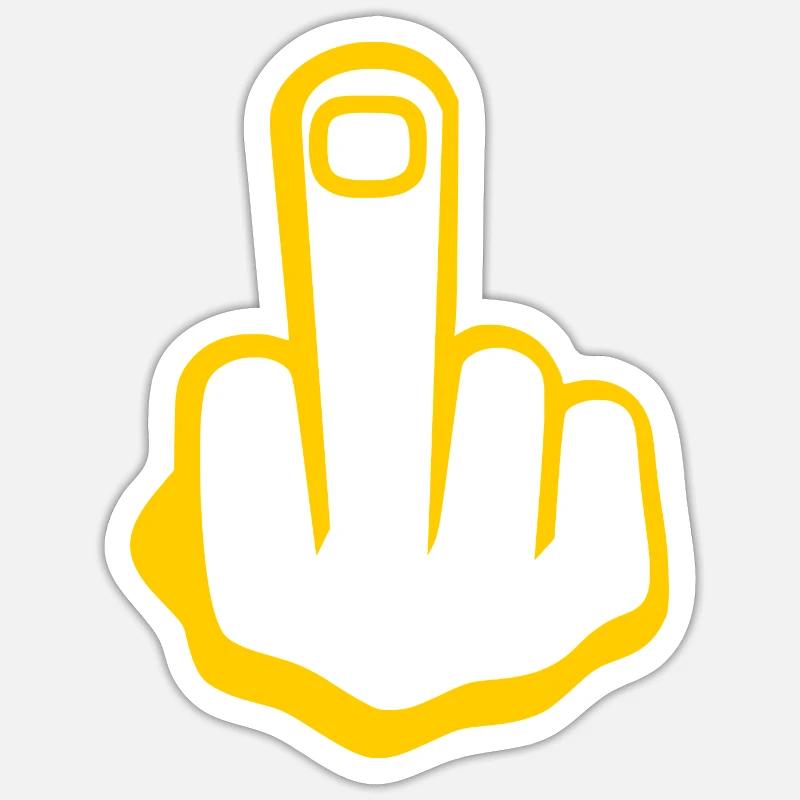 Middle finger - Sticker size S (10 x 10 cm) - white matte